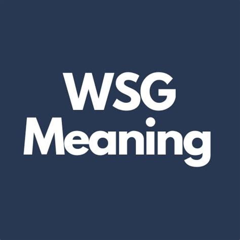 WSG Meaning: What Does WSG Mean in Texting and。